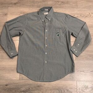 Campus Specialties MSU Shirt Mens‎ Large Button Down Gingham Michigan State